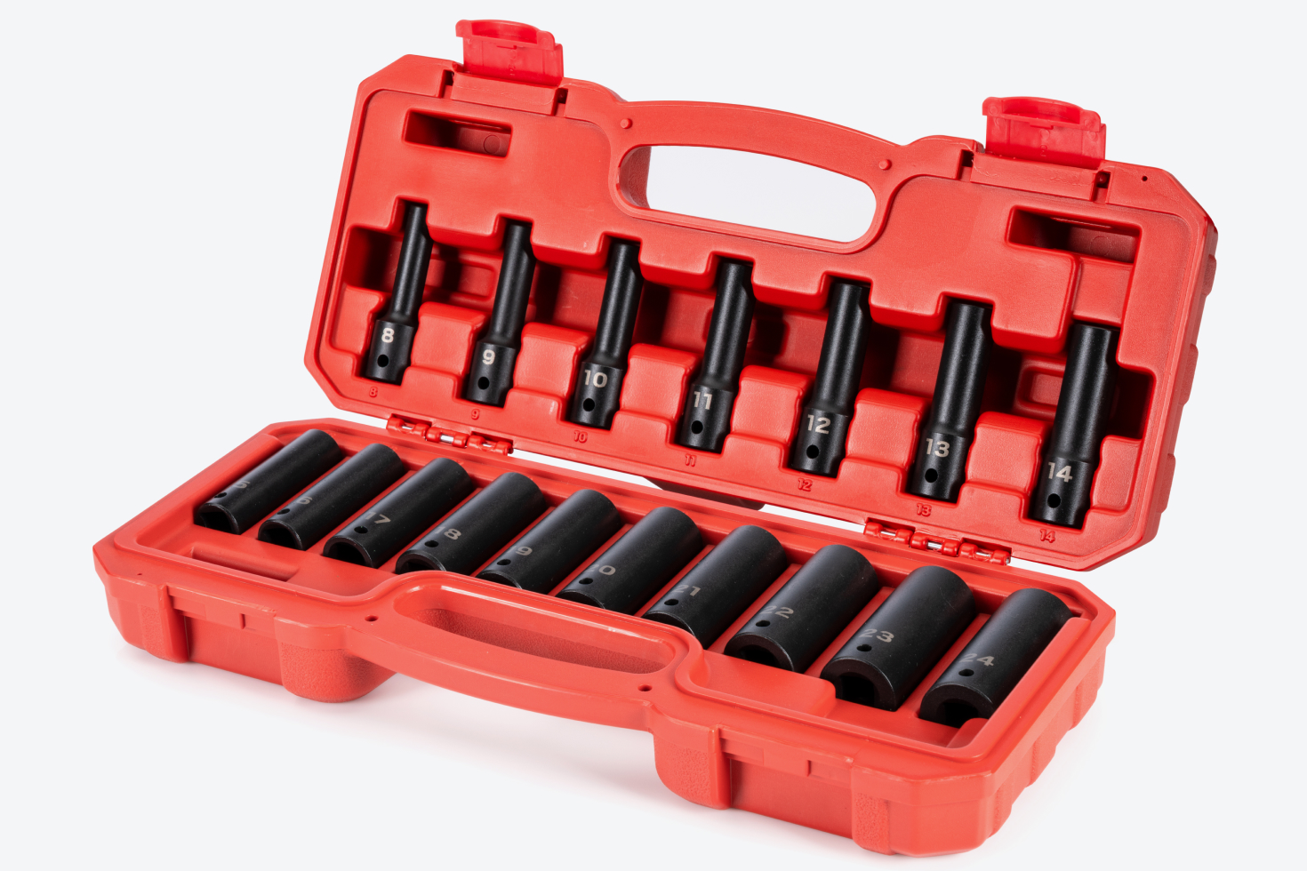 1/2 Inch Drive Deep 12-Point Impact Socket Set (8 - 24 mm) | TEKTON