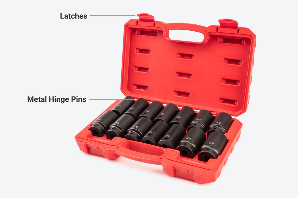14Piece Axle Nut Impact Socket Set with Case TEKTON