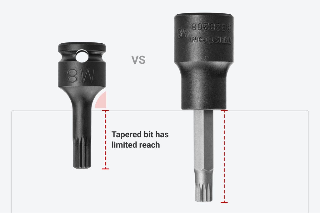 1/2 in Drive Triple Square Impact Bit Socket Set (9Piece) TEKTON