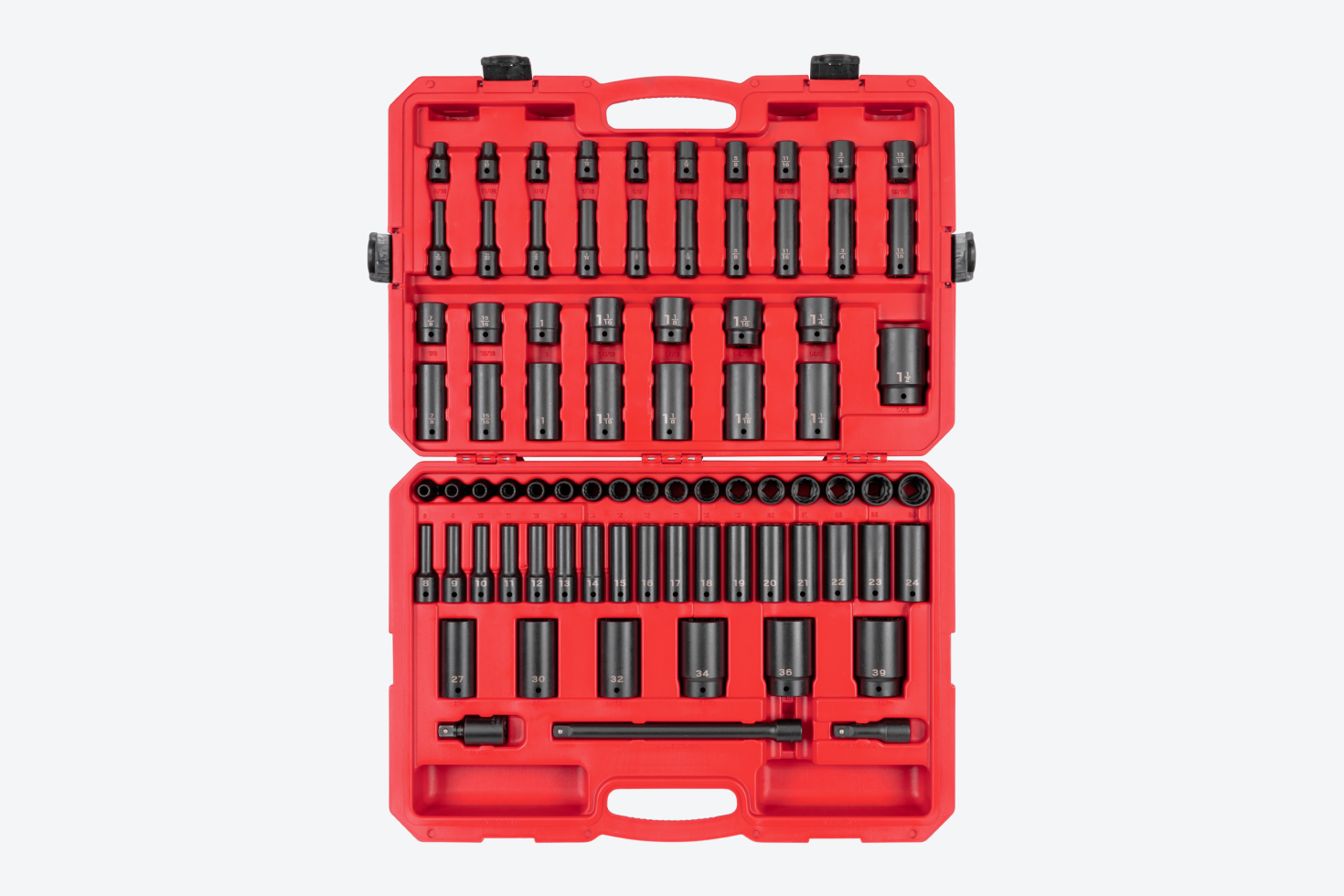 1/4, 3/8, 1/2 Inch Drive 12-pt. Impact Socket Set, 211-Piece | TEKTON
