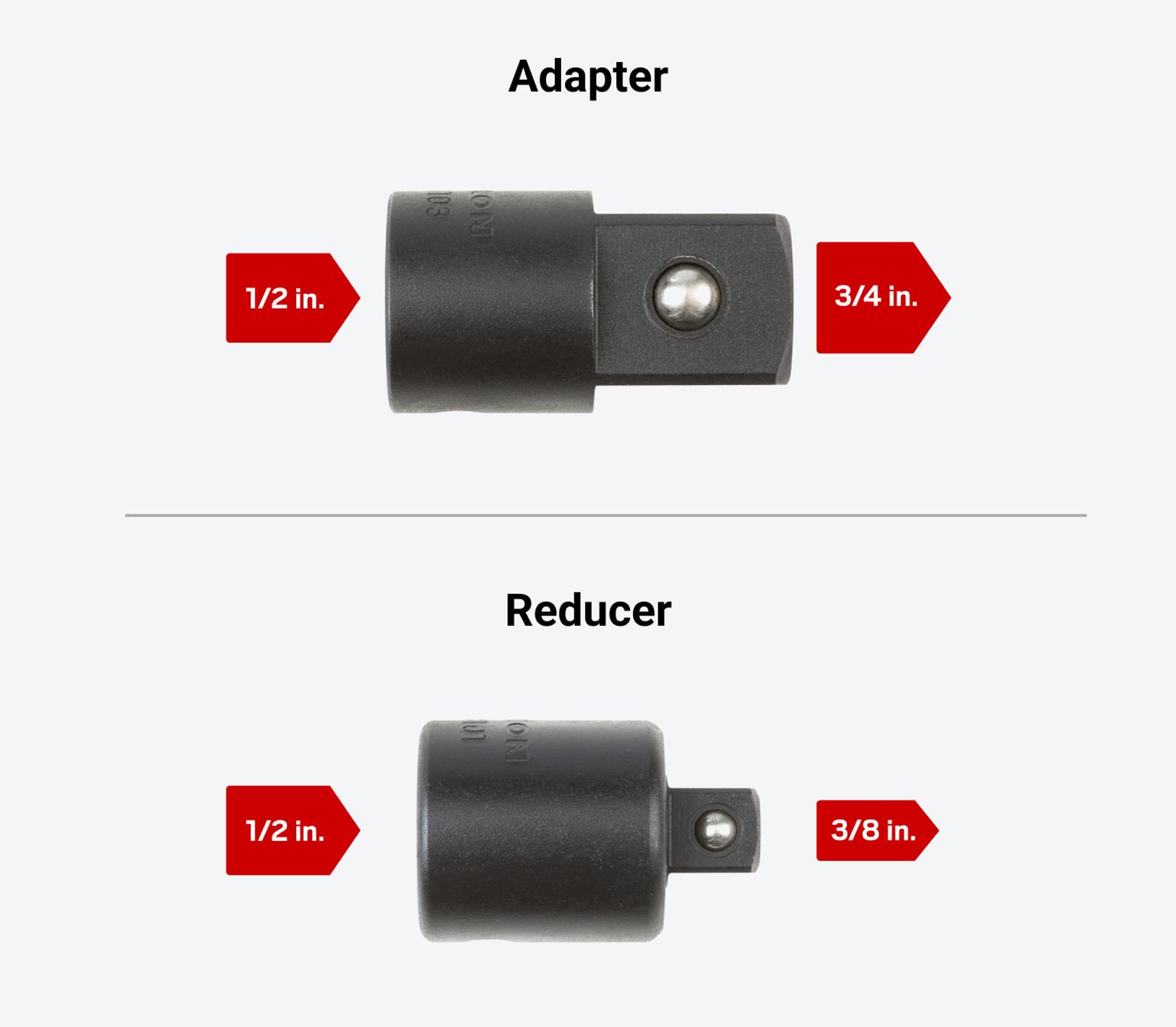 Tekton impact adapter #SIA24103 and impact reducer #SIA23101 on a light gray background.