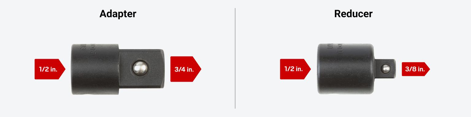 Tekton impact adapter #SIA24103 and impact reducer #SIA23101 on a light gray background.