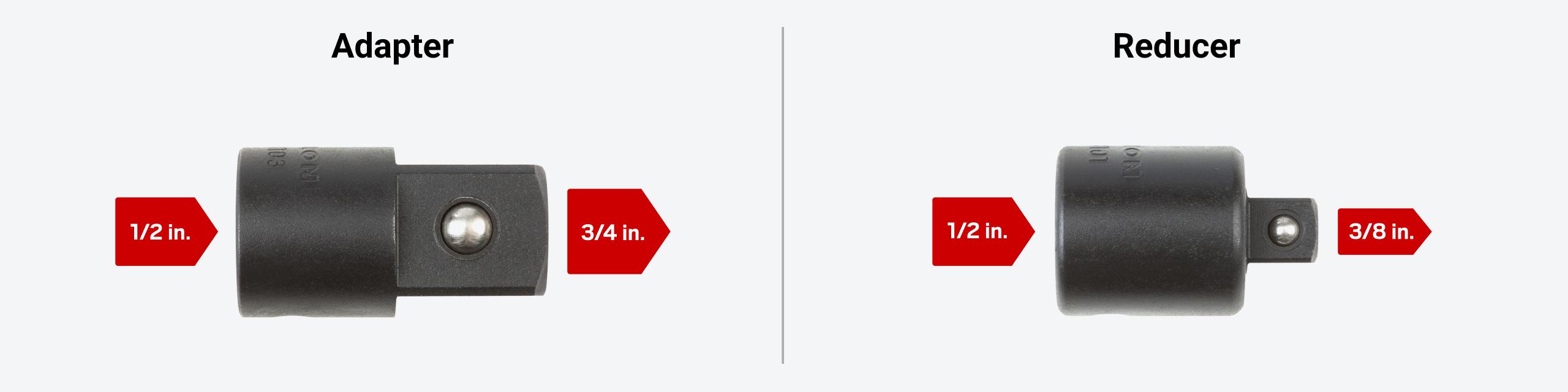 Tekton impact adapter #SIA24103 and impact reducer #SIA23101 on a light gray background.