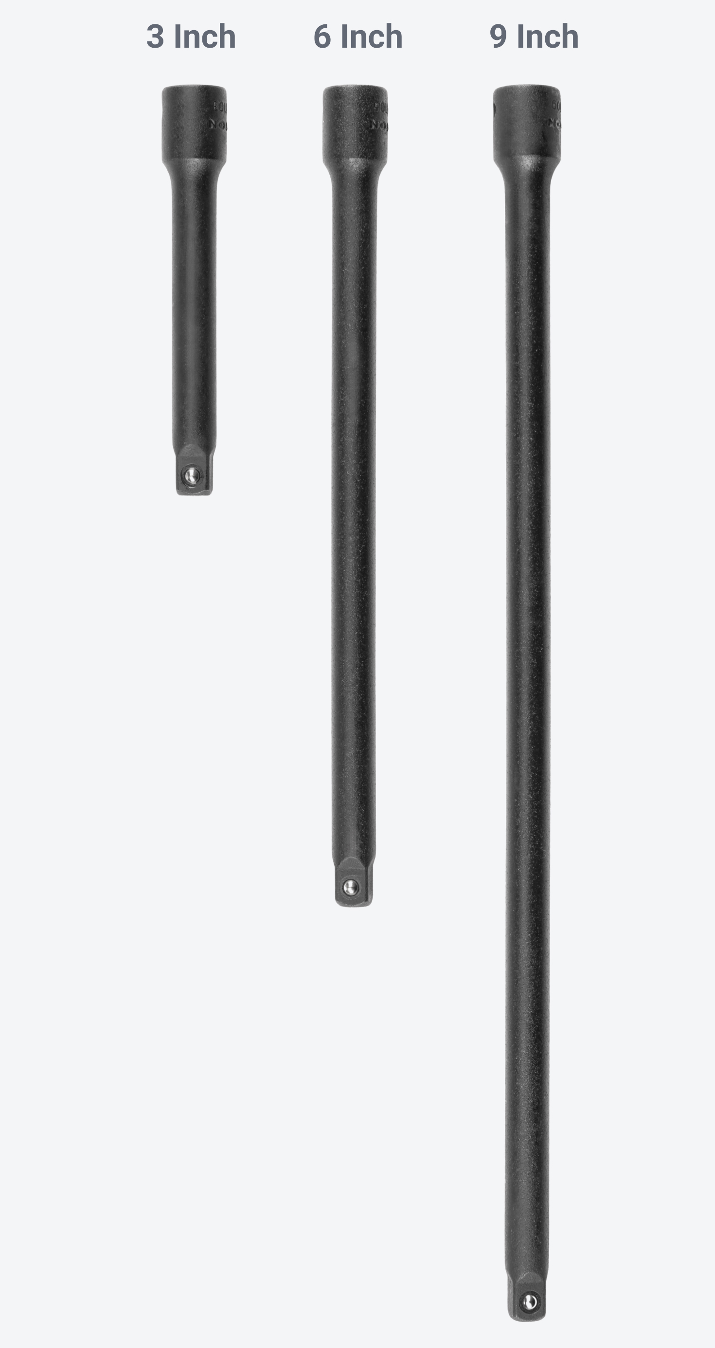 1/4 Inch Drive Impact Extension Set (3-Piece) | TEKTON