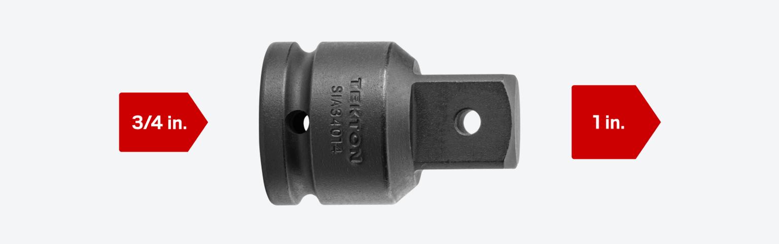 Tekton #SIA34014 adapts 3/4 inch drive tools to 1 inch drive sockets.