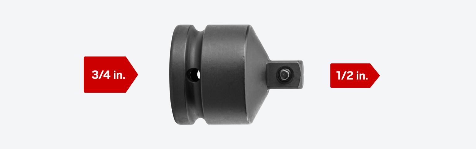 Tekton #SIA33512 adapts 3/4 inch drive tools to 1/2 inch drive sockets
