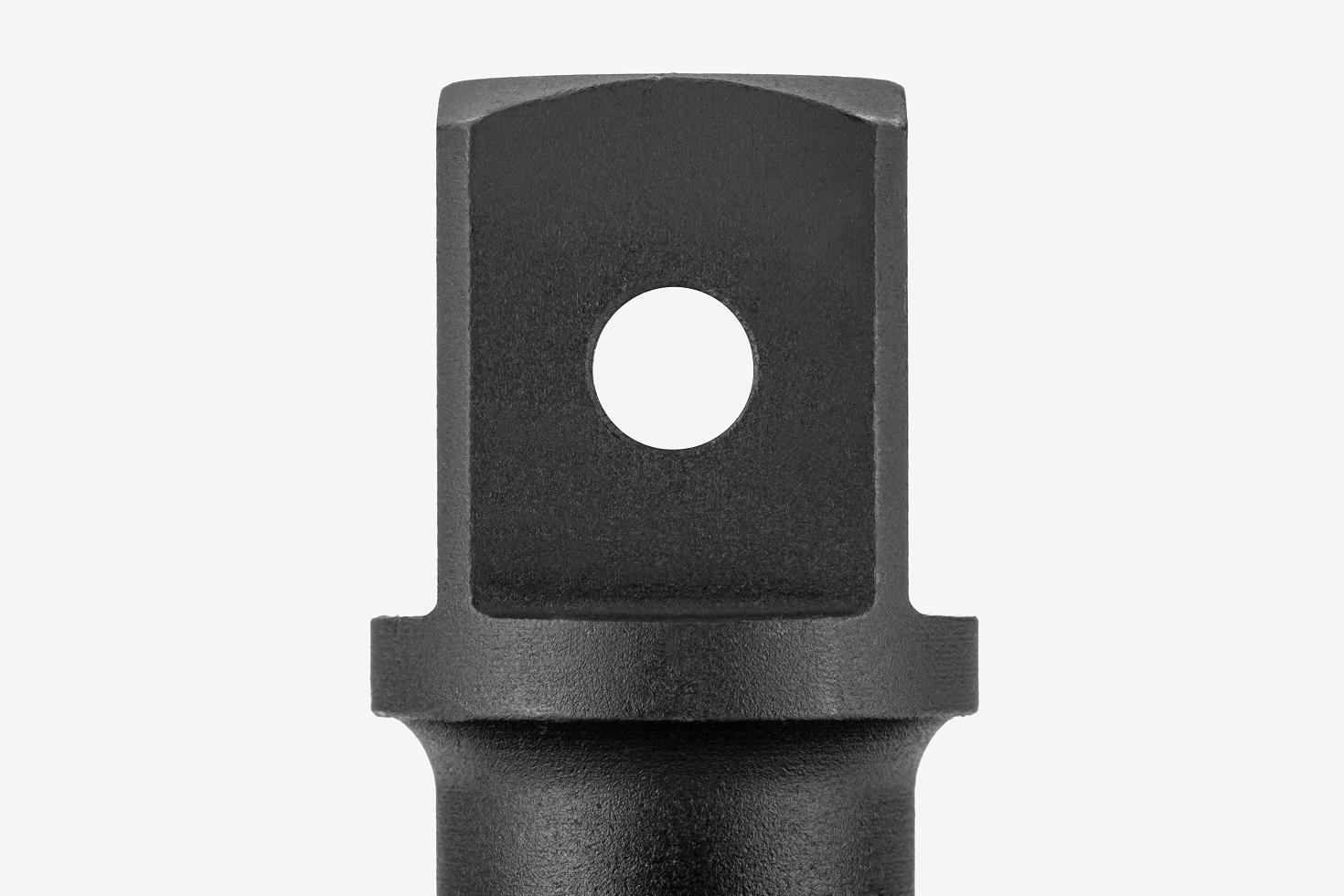 Close-up view of the through hole on a Tekton 3/4 inch drive impact universal joint.