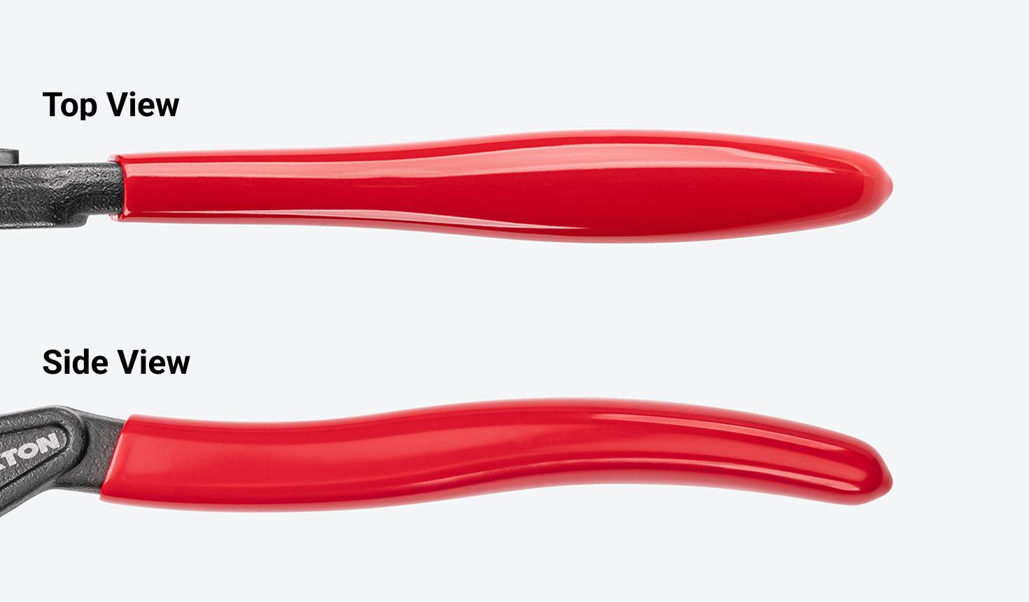 Image showing the top and side view of the vinyl grips on the handles