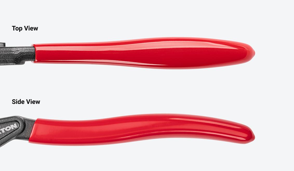 Image showing the top and side view of the vinyl grips on the handles