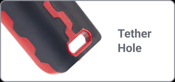 Image of the tether hole in the handle