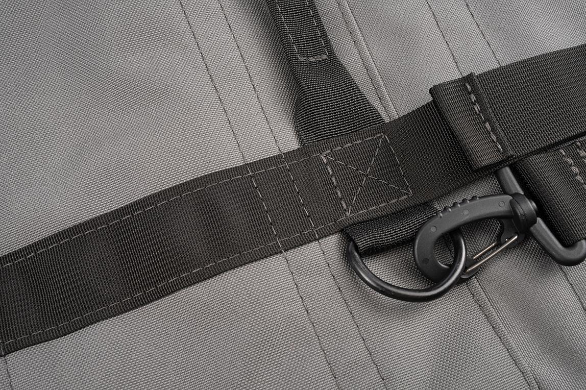Closeup of the MTR4 fabric and hardware