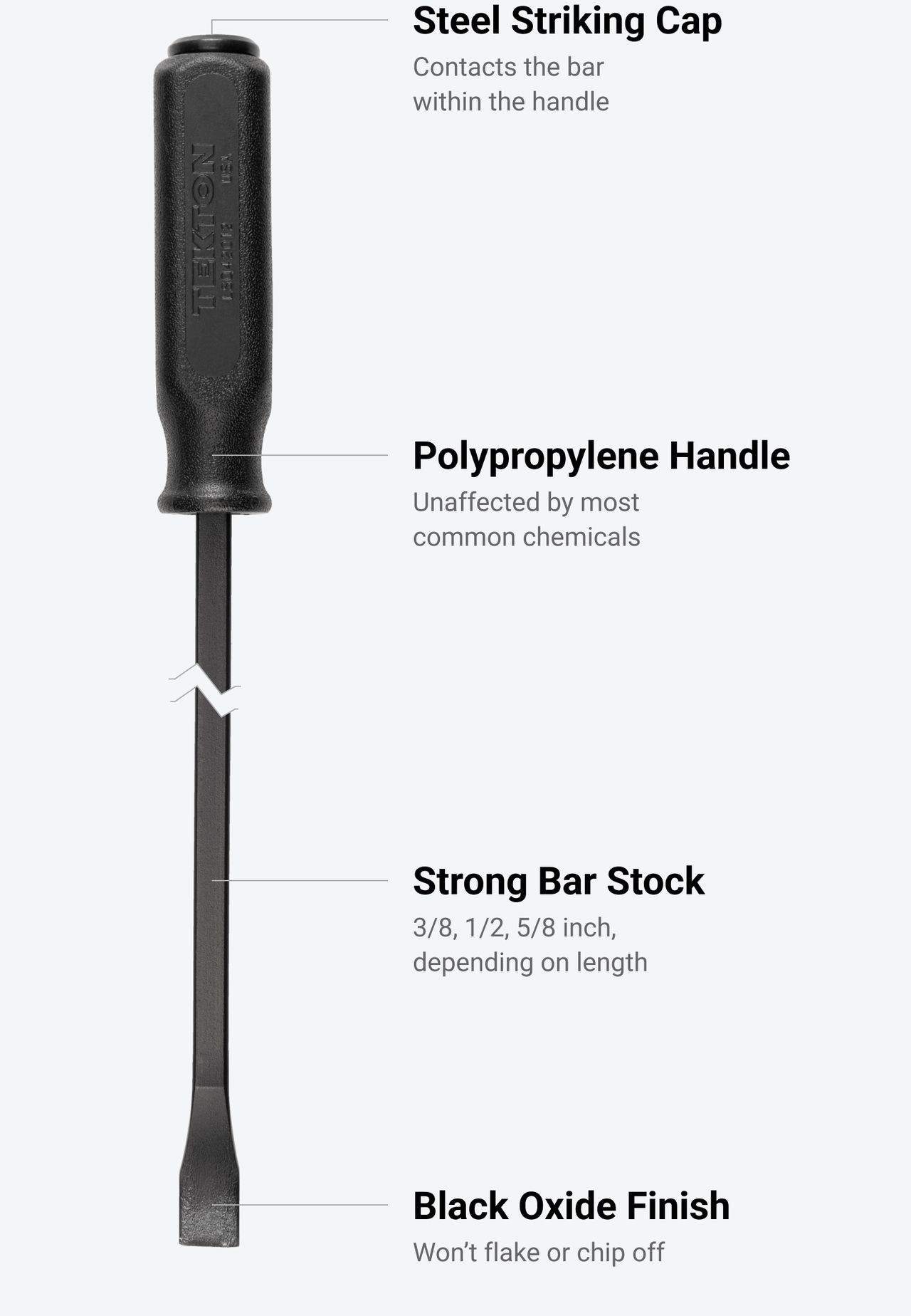 Angled End Handled Pry Bar Set (3Piece) TEKTON LSQ42103