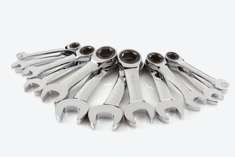 Stubby Ratcheting Combination Wrench Set, 8Piece (Holder) TEKTON WRN50066
