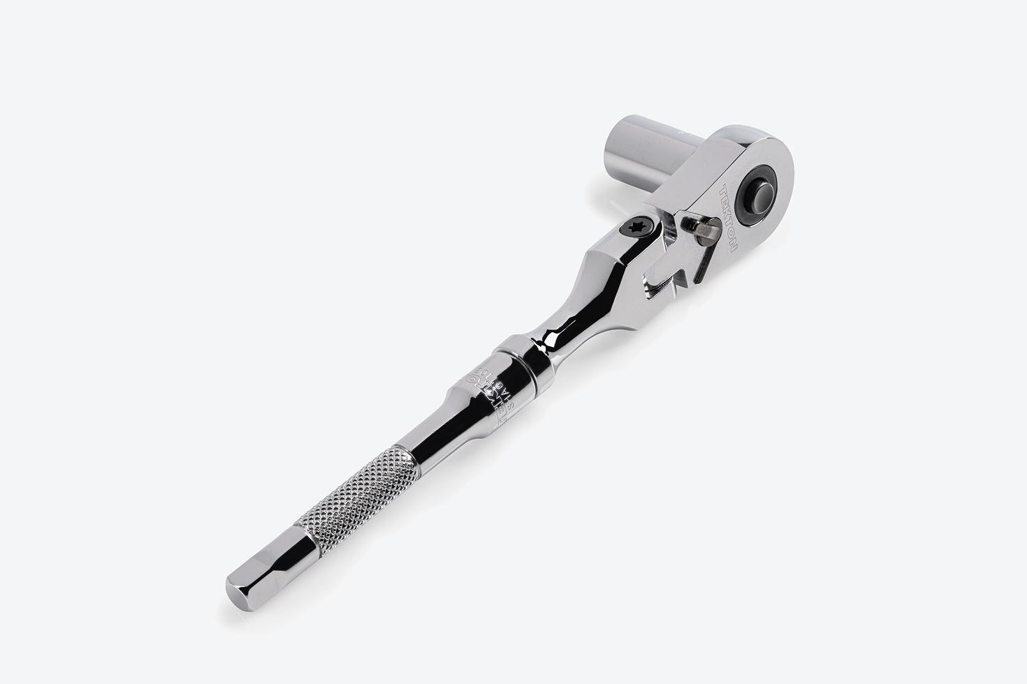 An extension on the handle tang of a 1/4 inch drive ratchet