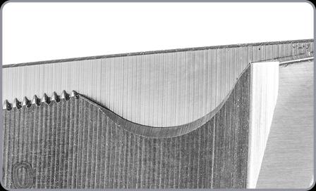 Close-up view of the notch on Tekton compact shop scissors #PSR00120