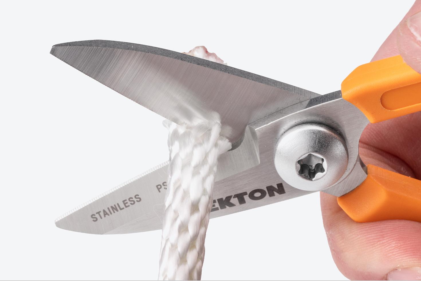 Scissors cutting rope