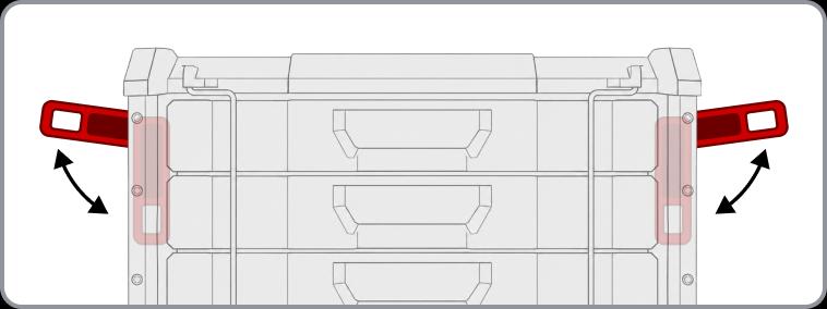 Graphic of the handles folded out from the box