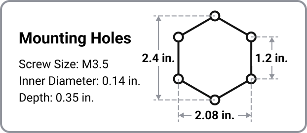 Graphic showing the dimensions of the honeycomb structure.