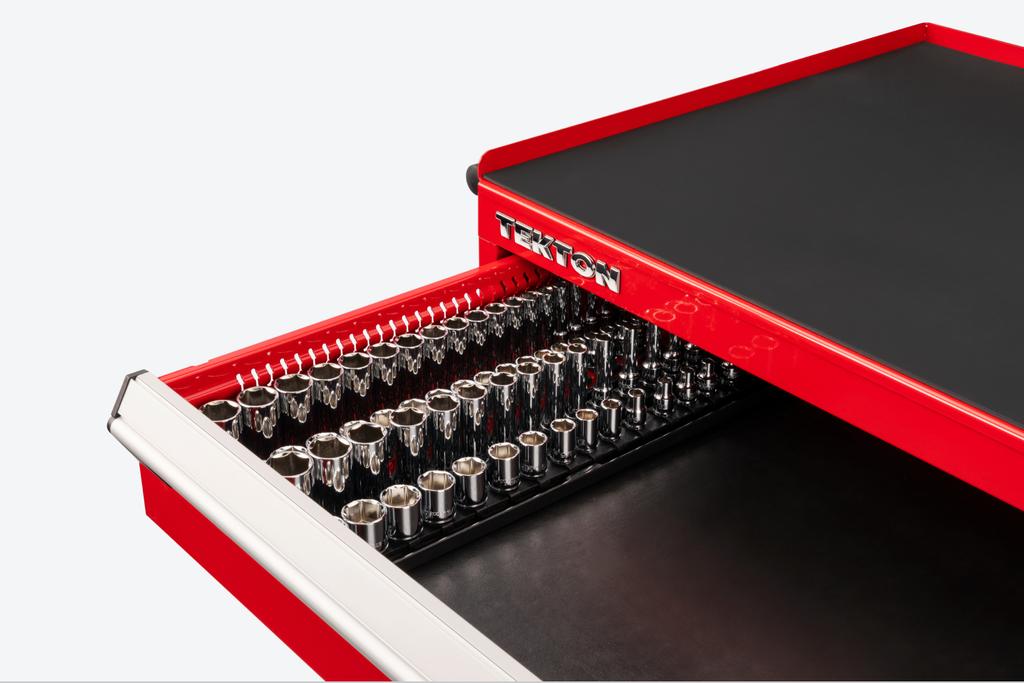 3/8 Inch Drive 2-Rail Socket Organizer Set, 40-Tool (Gray) | TEKTON | USA