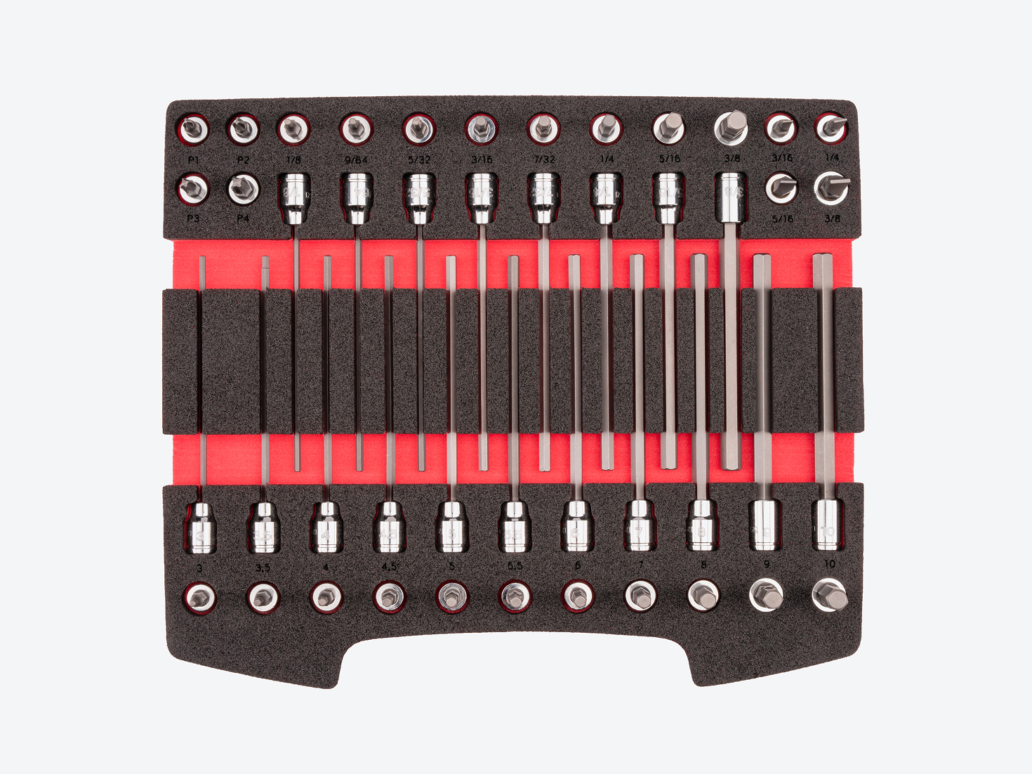 3/8 Inch Drive Bit Socket Set with Drawer and Foam (46-Piece) | TEKTON