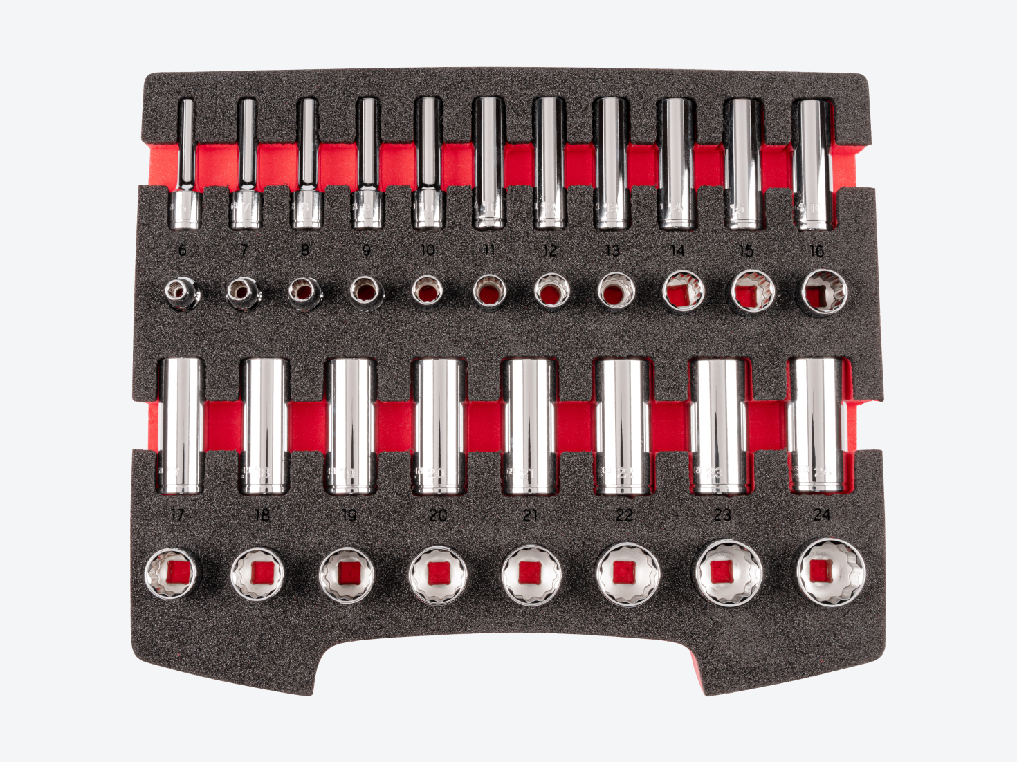 3/8 Inch Drive 12-Point Socket Set with Drawer and Foam | TEKTON