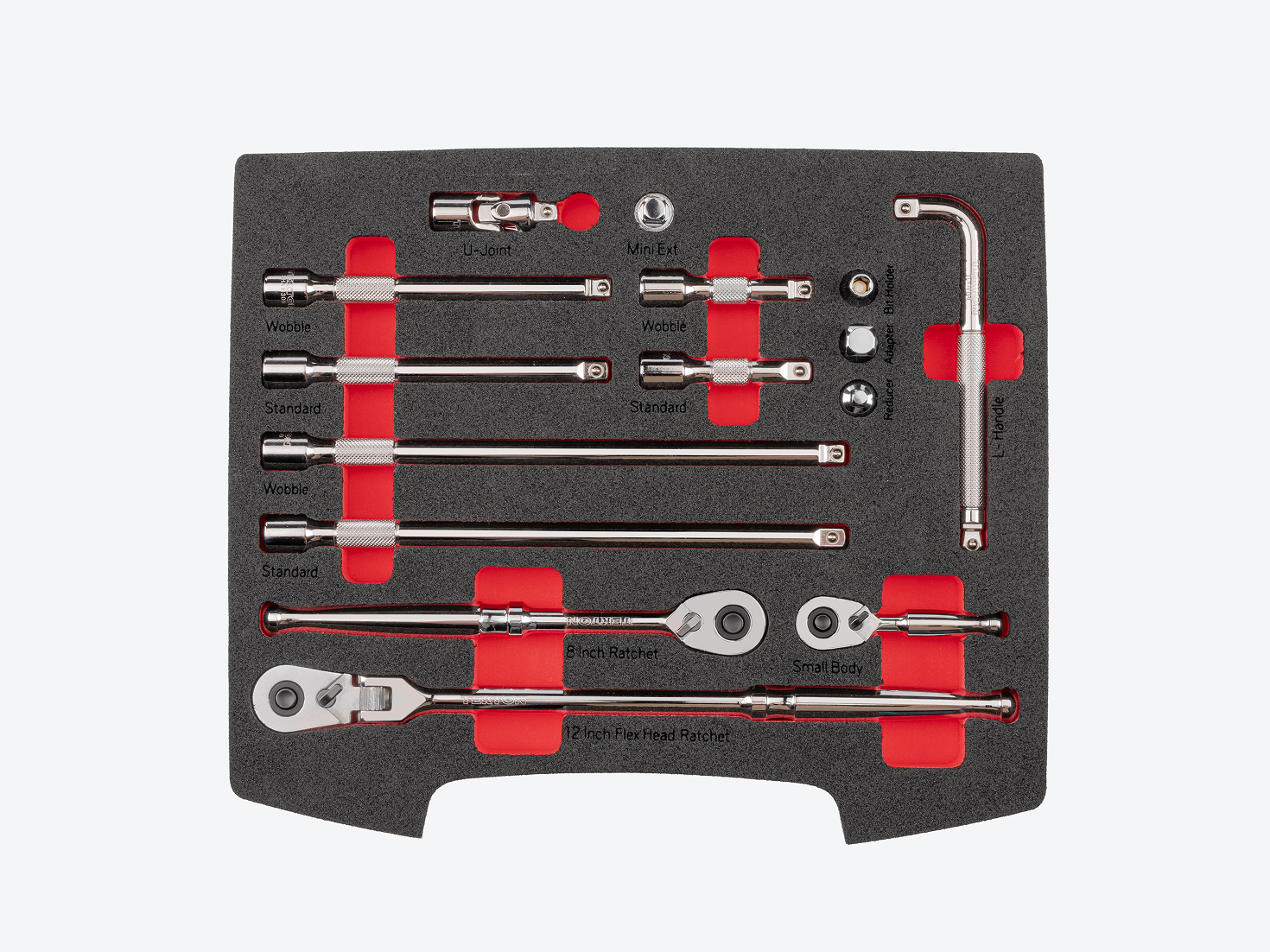 TEKTON 127-Piece Tool Set With Stacking Tool Box - 1/4 & 3/8 Inch Drive Sockets, Screwdrivers & Pliers