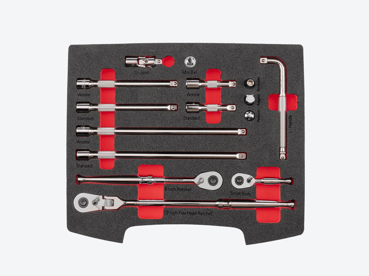 Contents of Tekton set #SKT96401 in foam.