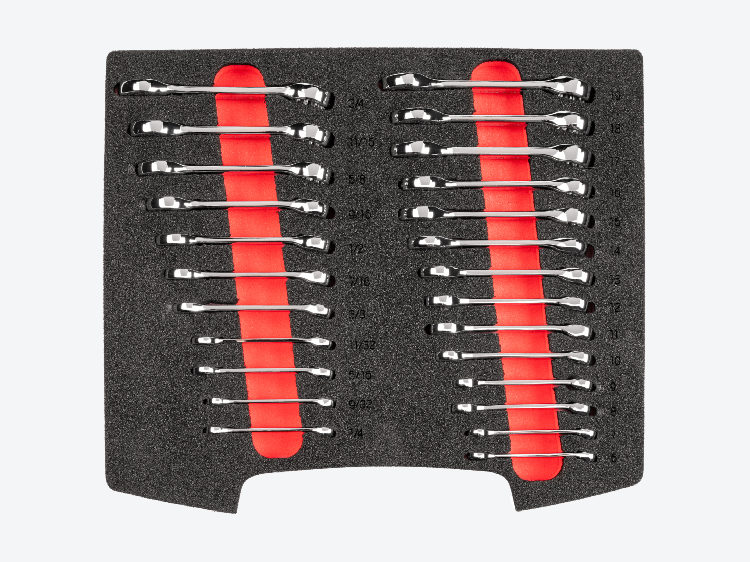 TONE　COMBINATION　TOO L  SET 25-Piece Stubby Combination Wrench Set with Drawer and Foam | TEKTON