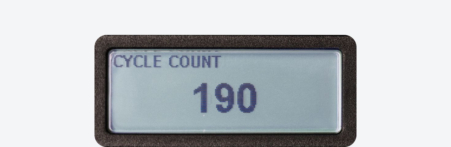 An electronic torque wrench screen showing a cycle count of 188