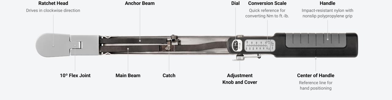 3/8 Inch Drive 72-Tooth Split Beam Torque Wrench (ft-lb) | TEKTON