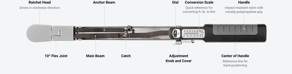 3/8 Inch Drive 72-Tooth Split Beam Torque Wrench (26–130 Nm) | TEKTON