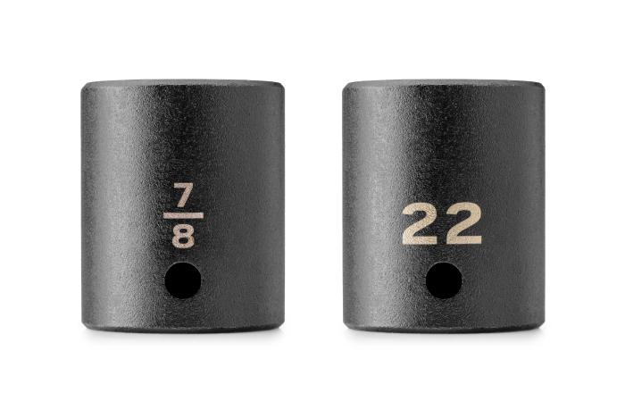 A Tekton 7/8 impact socket and 22 mm impact socket.