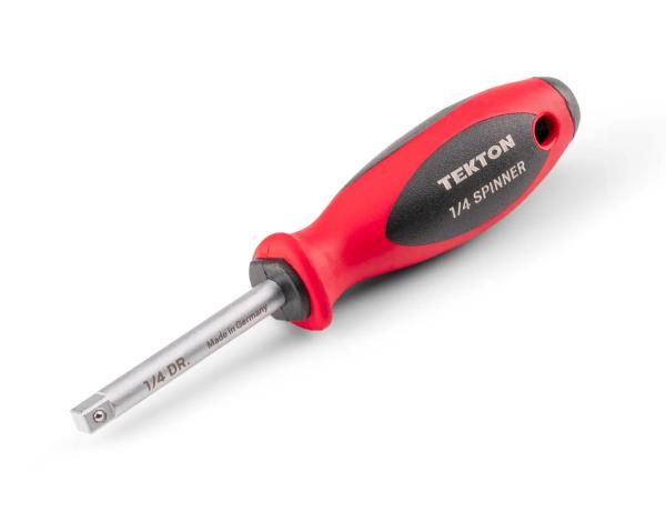A person holding #SHW03125 Tekton 1/4 inch drive molded spinner handle
