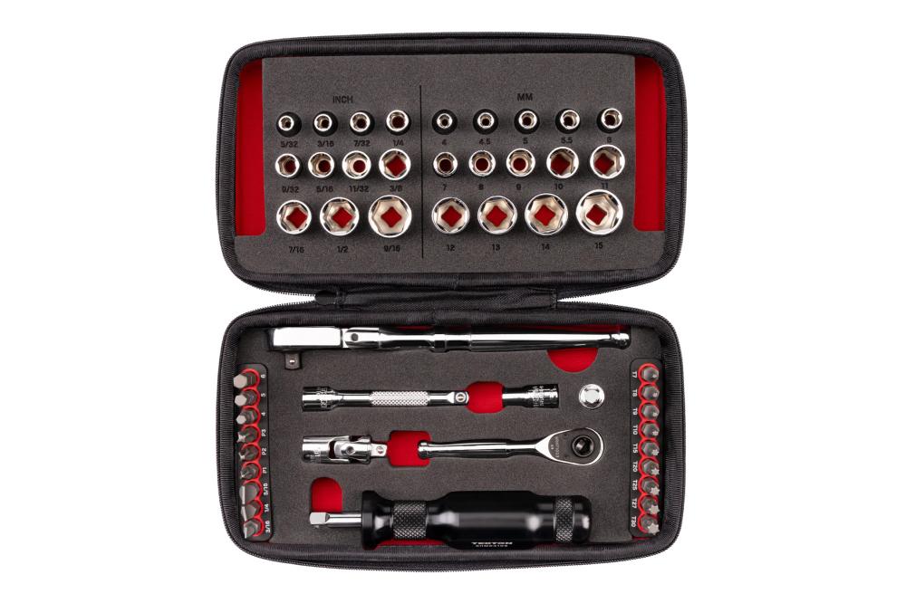 Tekton small engine socket, bit ratchet, and spinner handle set