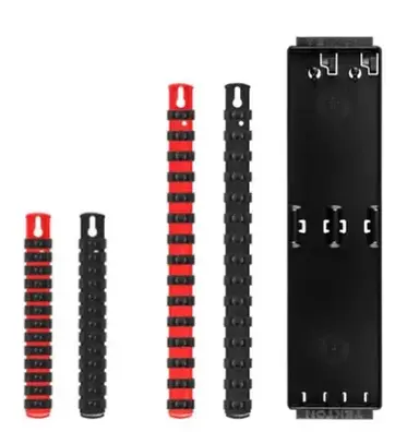 Tekton red and black socket organization rails with tray