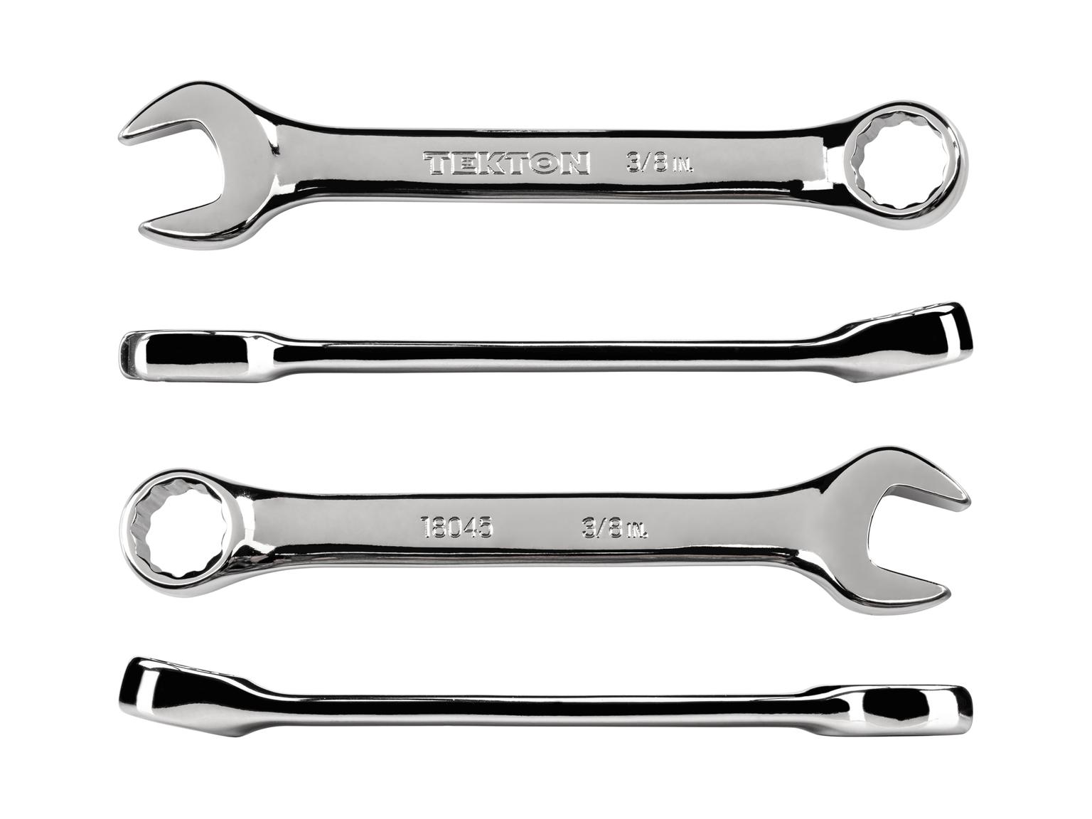 TEKTON 18045-T 3/8 Inch Stubby Combination Wrench