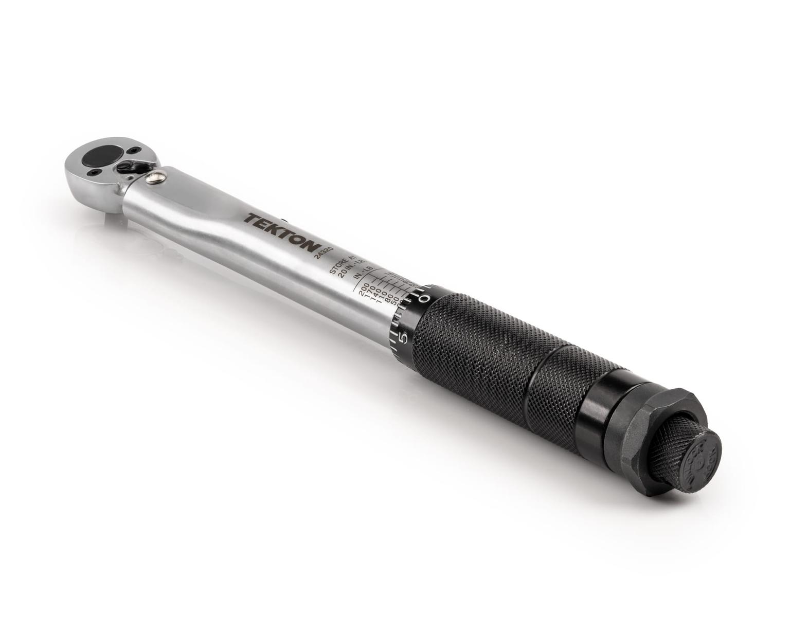 TEKTON 24320-D 1/4 Inch Drive Micrometer Torque Wrench (20-200 in.-lb.)