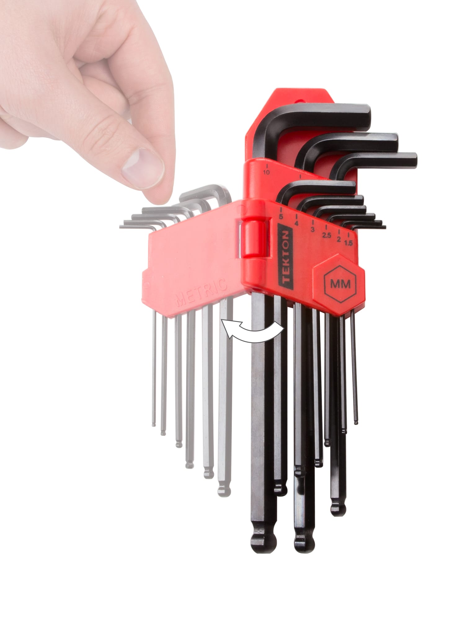 Metric Ball End Hex Key Wrench Set (9-Piece) | TEKTON | 25271