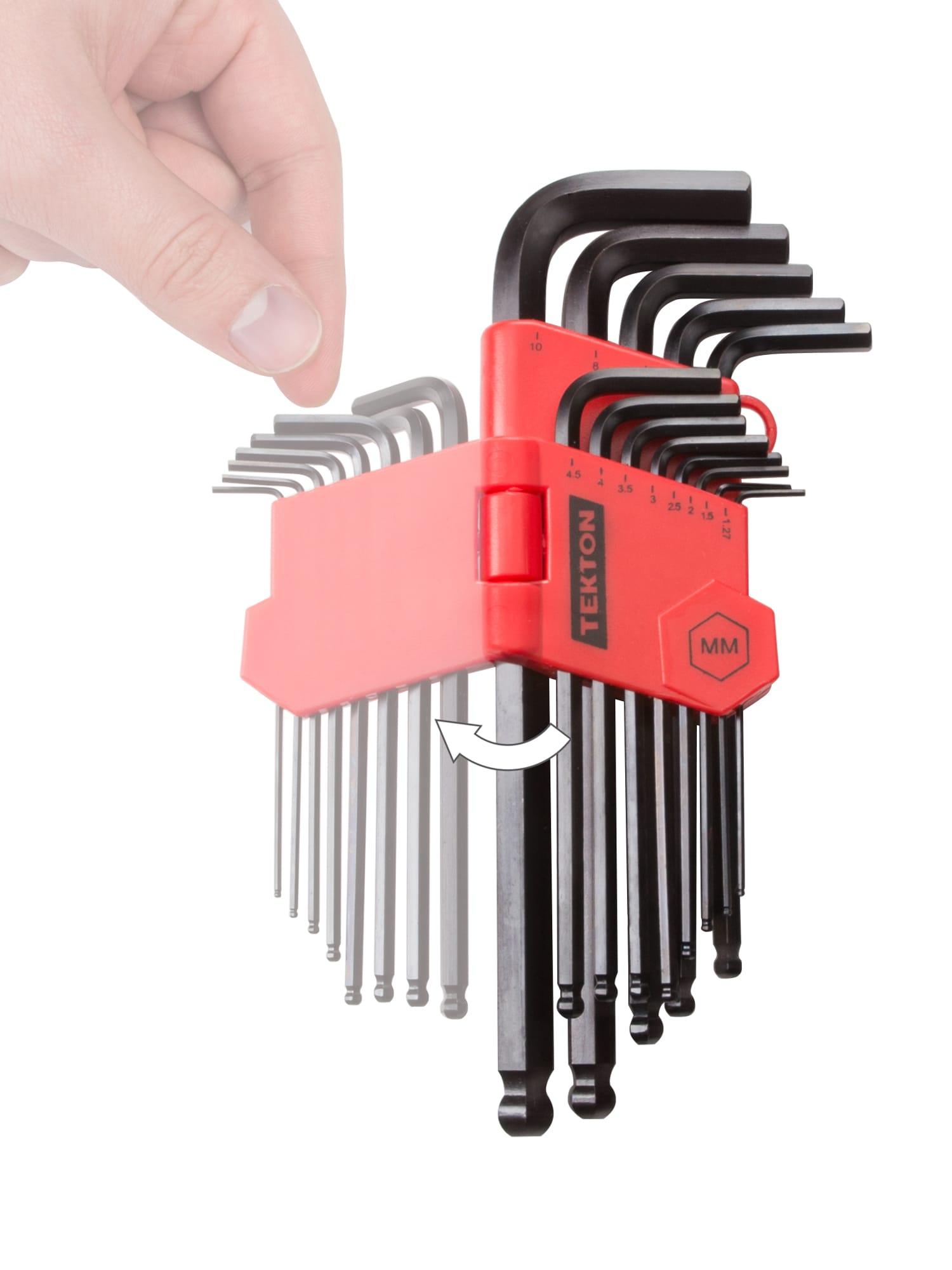 TEKTON 25272 Ball End Hex Key Wrench Set, 13-Piece (1.27-10 mm)