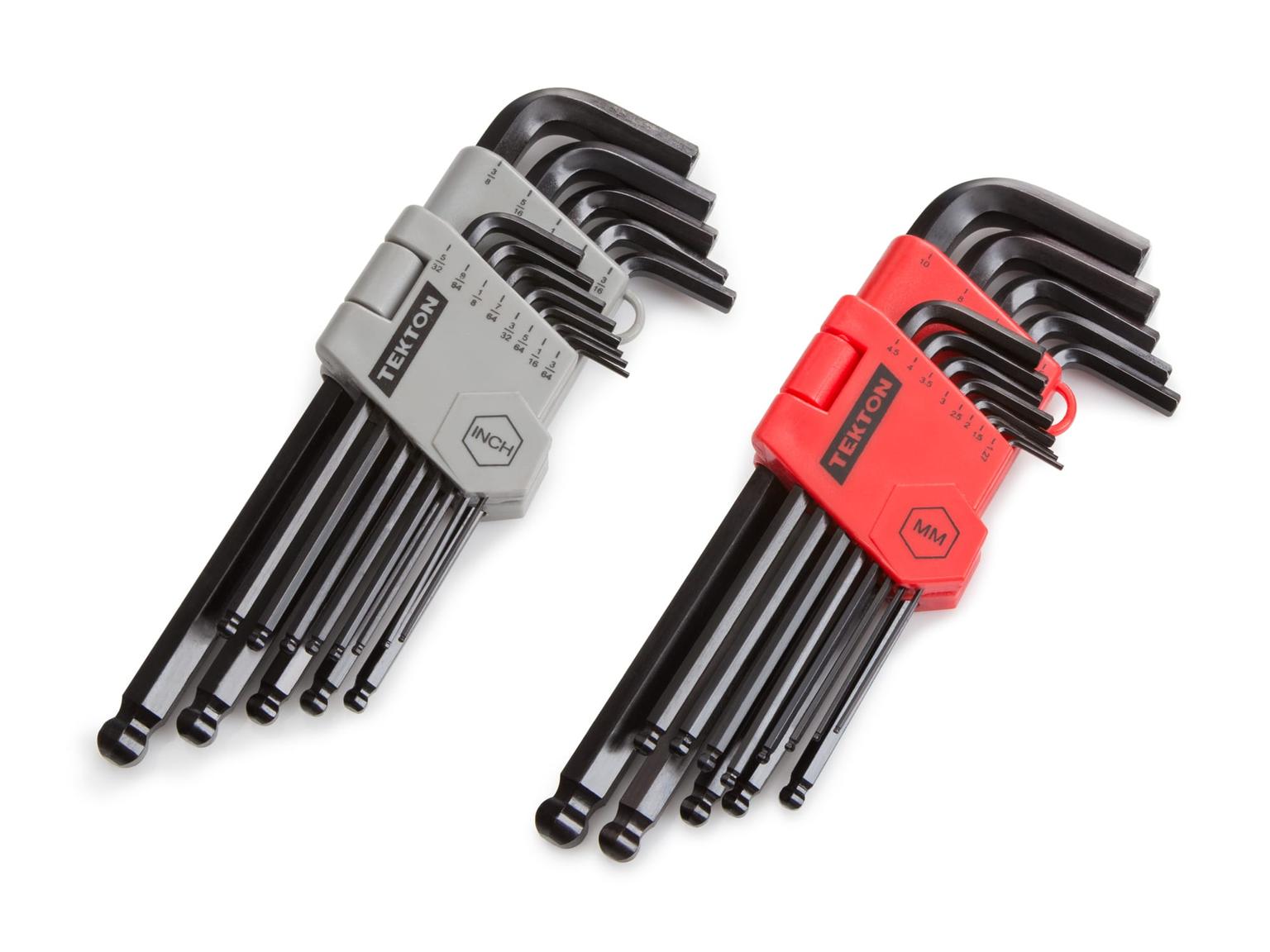 TEKTON 25282-T Ball End Hex Key Wrench Set, 26-Piece (3/64-3/8 in., 1.27-10 mm)