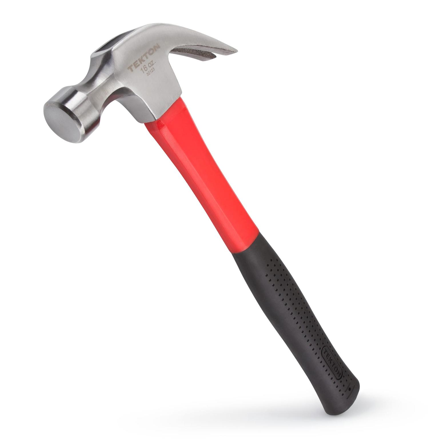 TEKTON 30123 16 oz. Jacketed Fiberglass Claw Hammer