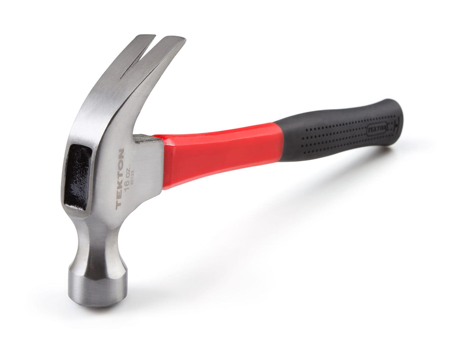 TEKTON 30123 16 oz. Jacketed Fiberglass Claw Hammer