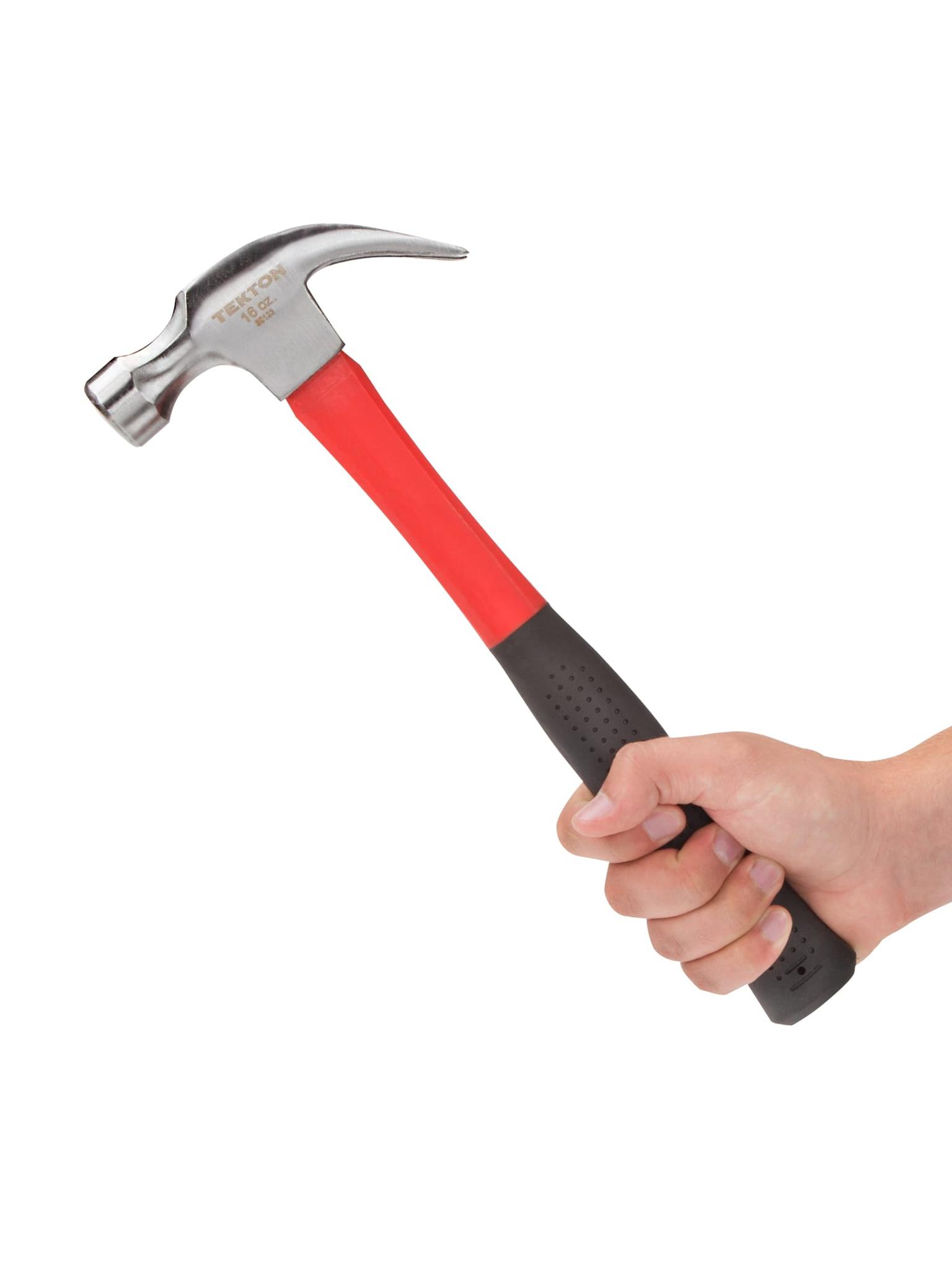 TEKTON 30123 16 oz. Jacketed Fiberglass Claw Hammer