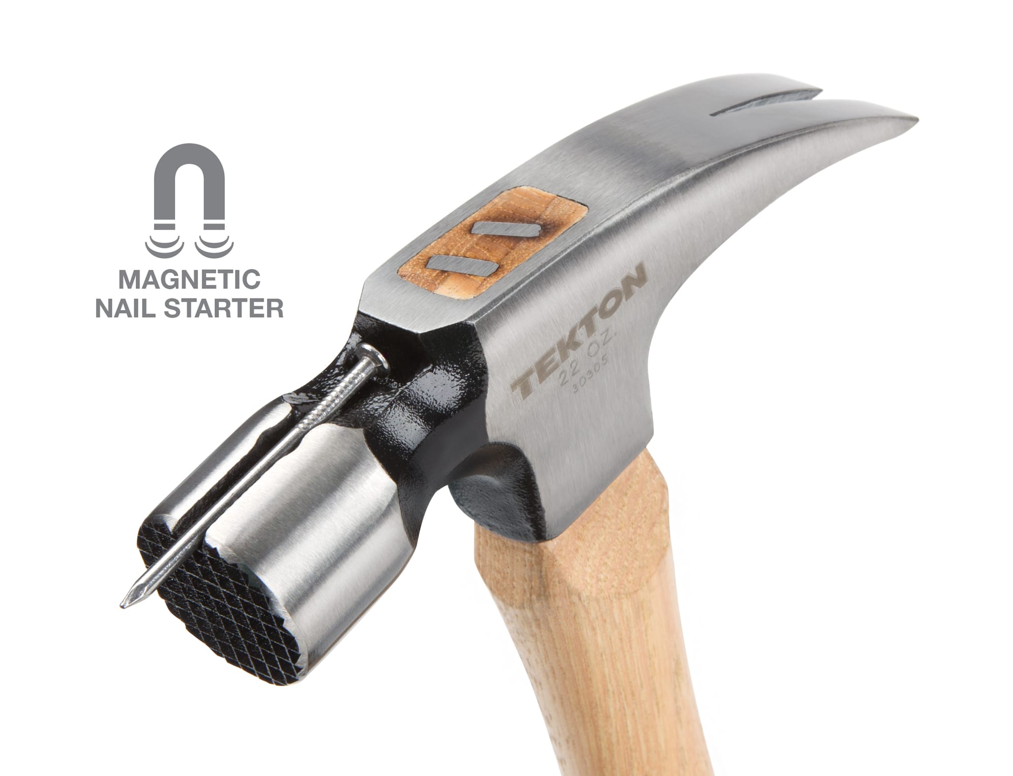 22 oz. Hickory Handle Magnetic Head Framing Hammer | TEKTON | 30305