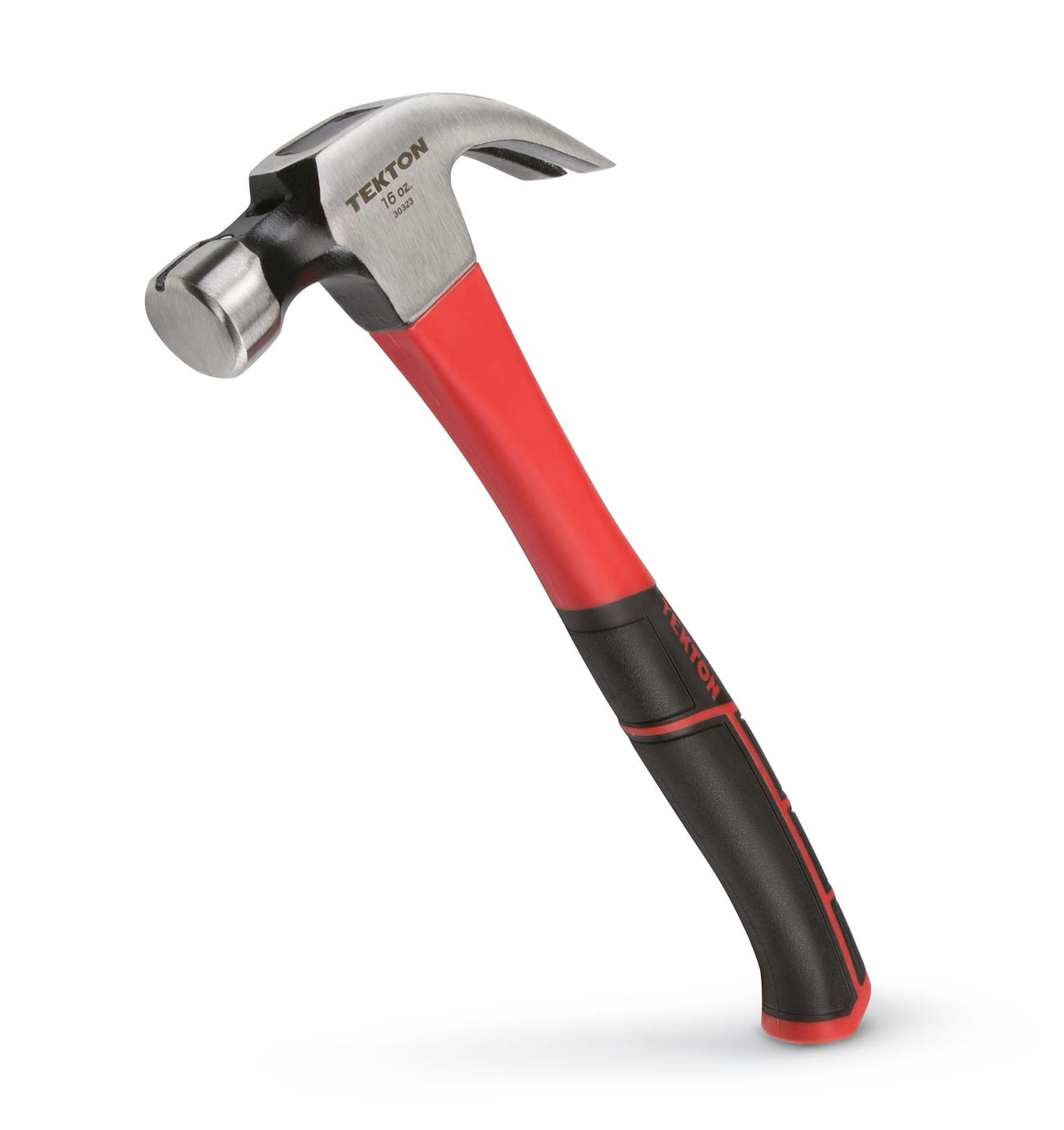 TEKTON 30323 16 oz. Jacketed Fiberglass Magnetic Head Claw Hammer