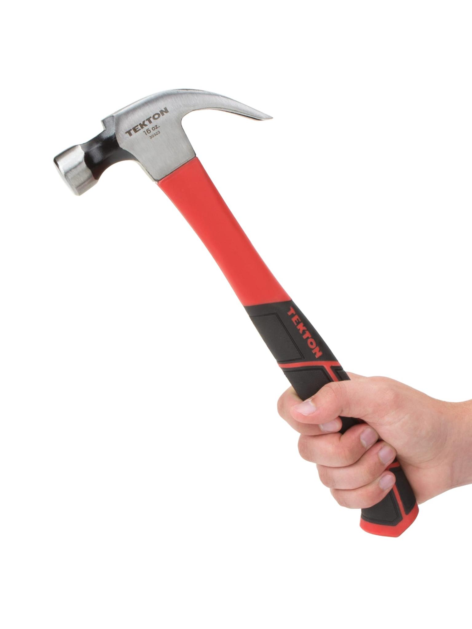 TEKTON 30323 16 oz. Jacketed Fiberglass Magnetic Head Claw Hammer