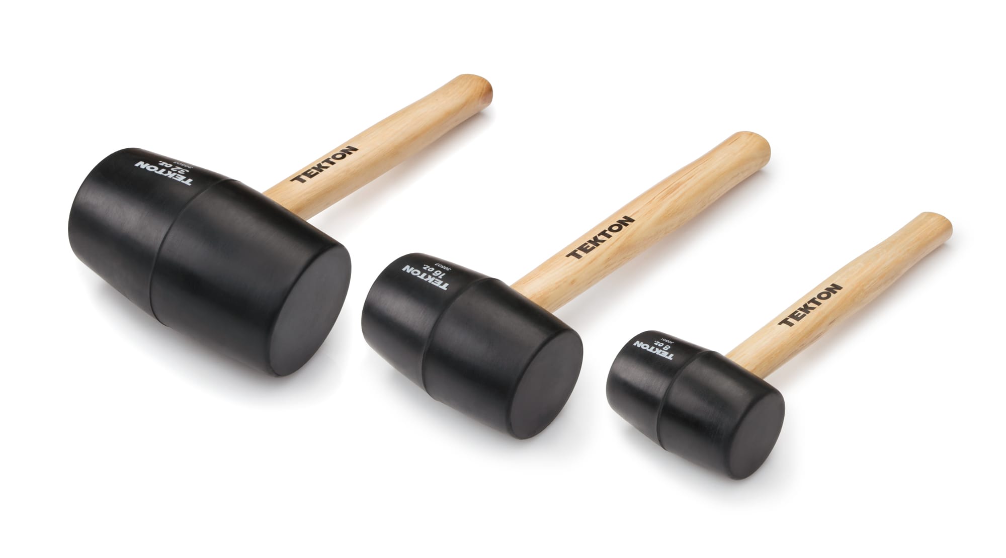 Wood Handle Rubber Mallet Set, 3-Piece (8, 16, 32 Oz.) | TEKTON | 30508