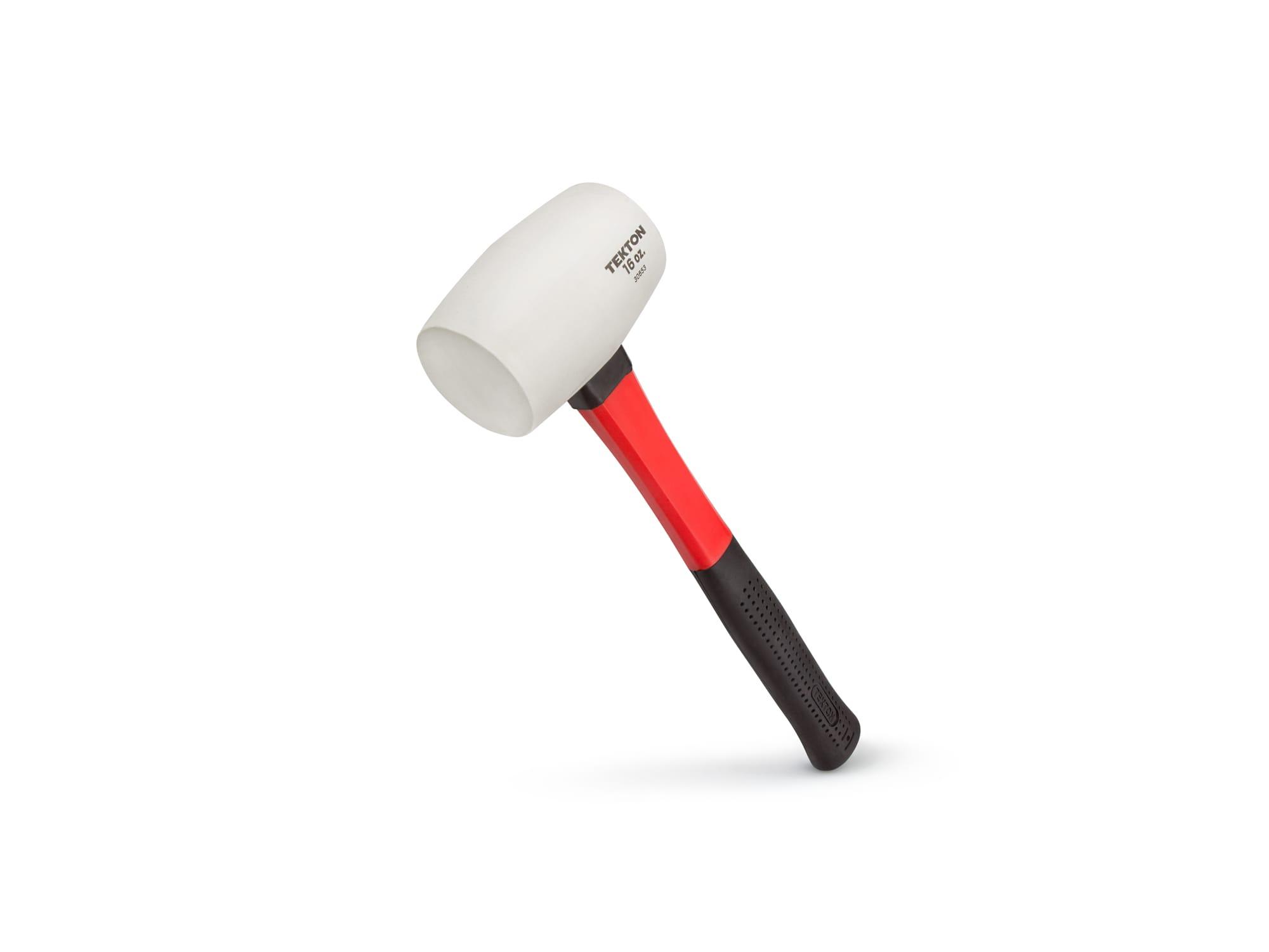 TEKTON 30653 16 oz. Fiberglass Handle White Rubber Mallet