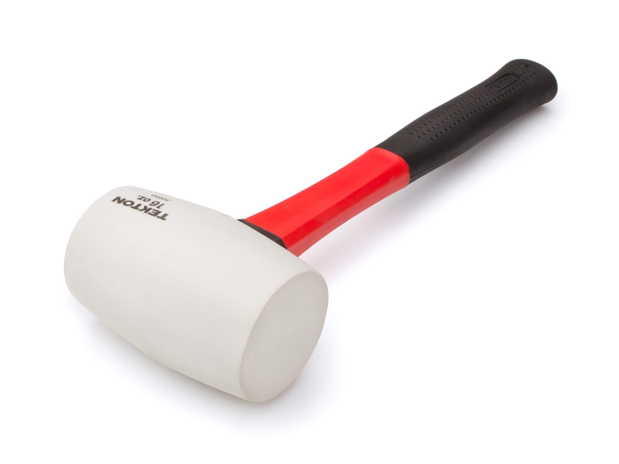 TEKTON 30653 16 oz. Fiberglass Handle White Rubber Mallet
