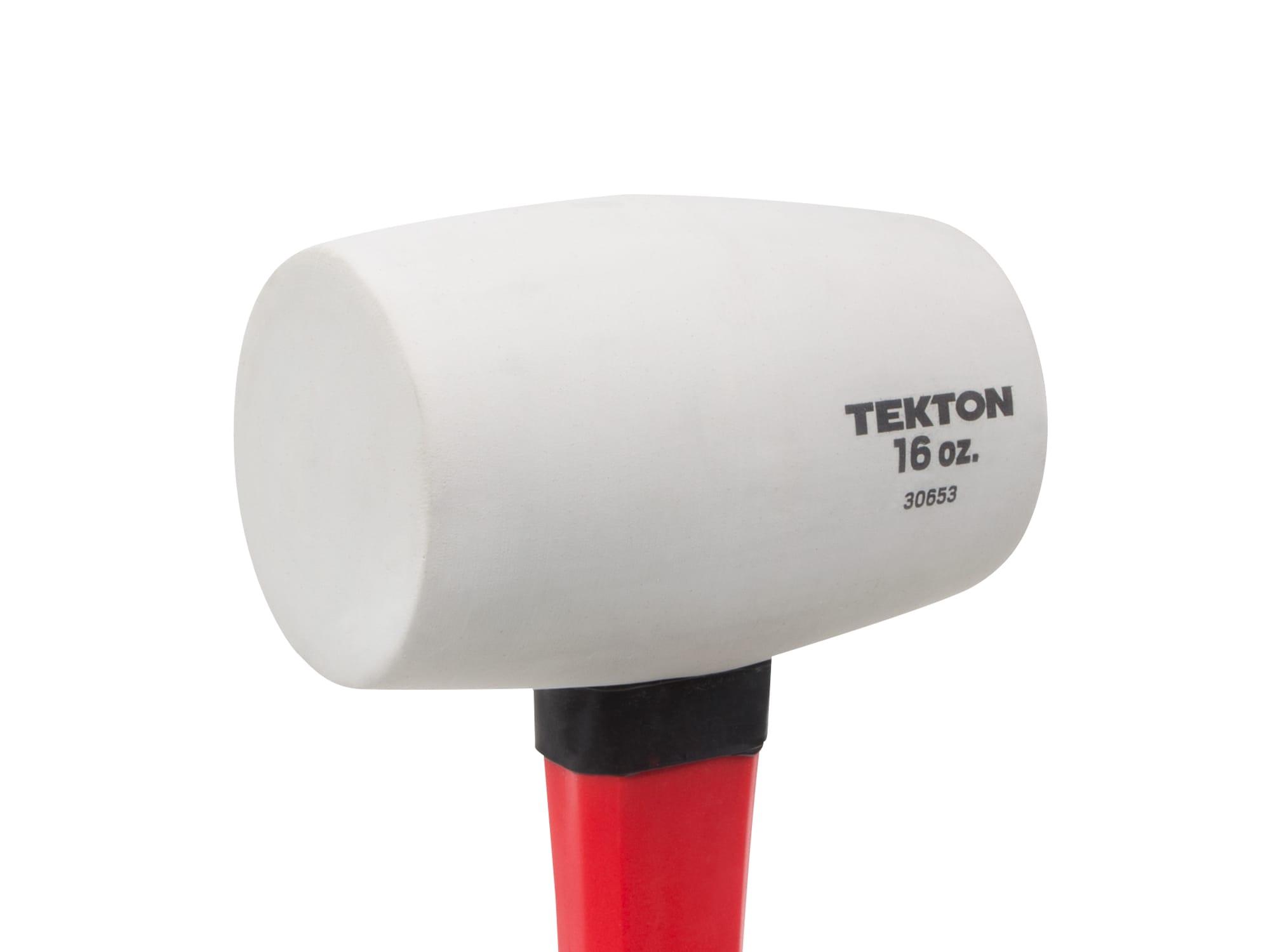 TEKTON 30653 16 oz. Fiberglass Handle White Rubber Mallet